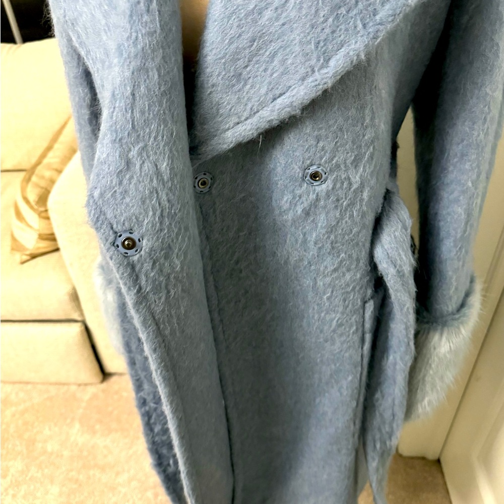 Kate Spade Tie Waist Coat - Raindrop - Picture 4 of 6